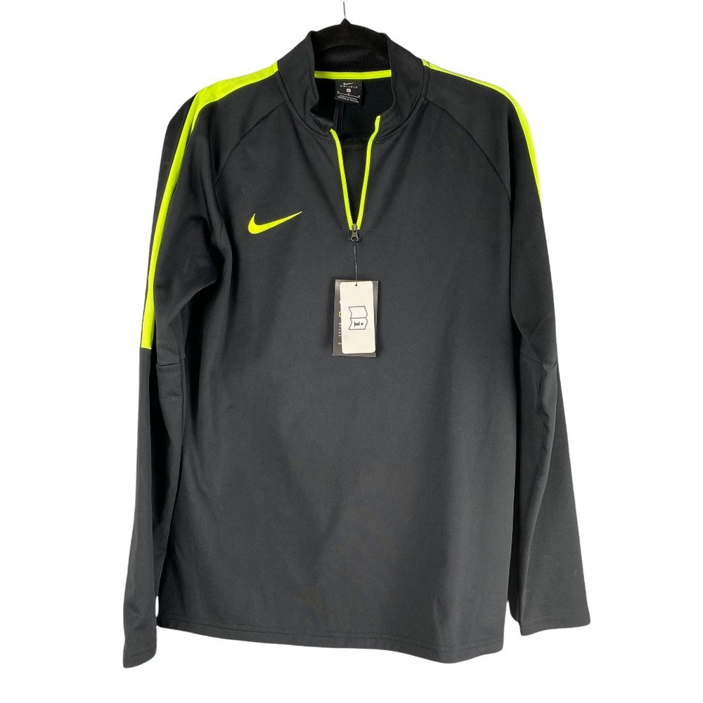 Nike Dri-Fit  Black and Neon half zip Pullover Size M